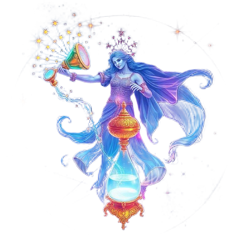 Ilustração mística do signo de Aquário